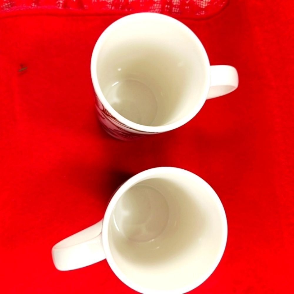 Starbucks 2020 Christmas New Bone China 11oz. Coffee Mug Set TWO MUGS - Picture 3 of 10